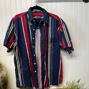 CHAPS Men's VTG Striped Casual Button Shirt Medium